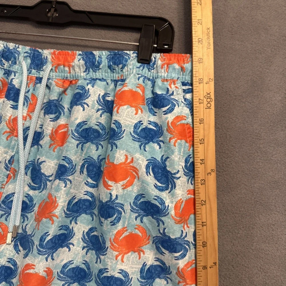 Peter Millar Seaside Swim Trunks Lined Crab Print Mens Size XXL 8